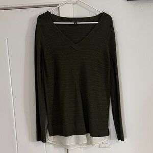 Hilary Radley Deep Green V-Neck Sweater